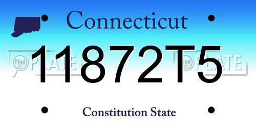 11872T5 Connecticut License Plate
