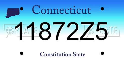 11872Z5 Connecticut License Plate