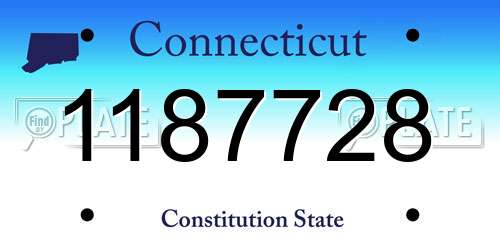 1187728 Connecticut License Plate
