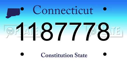 1187778 Connecticut License Plate