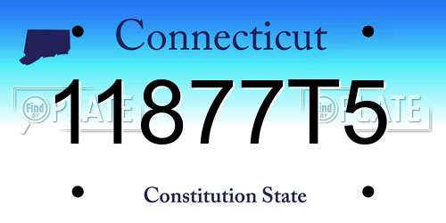 11877T5 Connecticut License Plate