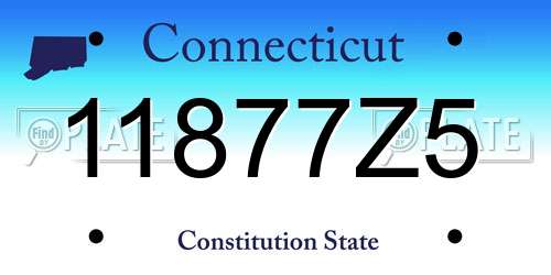 11877Z5 Connecticut License Plate