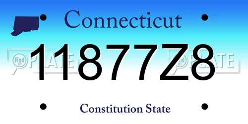 11877Z8 Connecticut License Plate