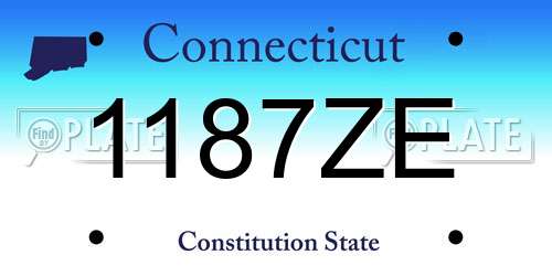 1187ZE Connecticut License Plate