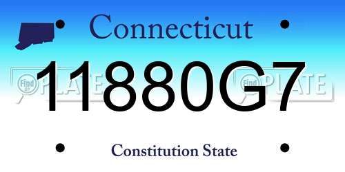 11880G7 Connecticut License Plate