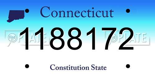 1188172 Connecticut License Plate