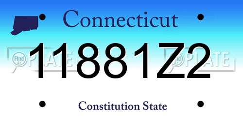 11881Z2 Connecticut License Plate