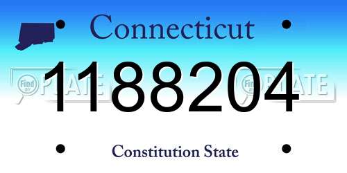 1188204 Connecticut License Plate