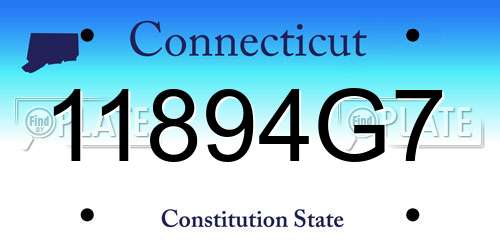 11894G7 Connecticut License Plate