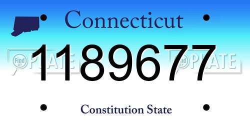 1189677 Connecticut License Plate