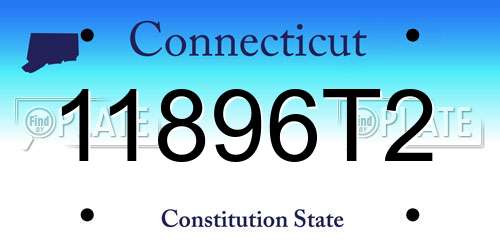 11896T2 Connecticut License Plate