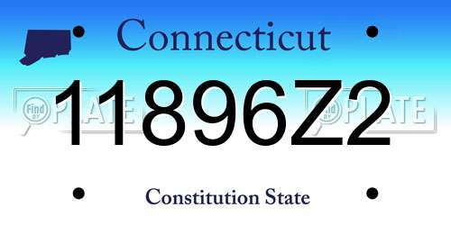 11896Z2 Connecticut License Plate