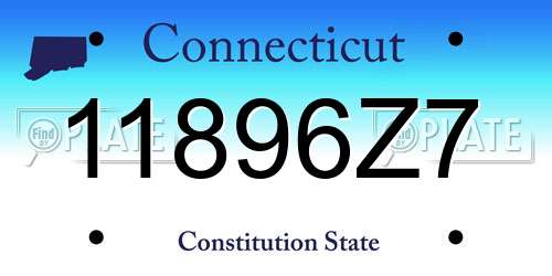 11896Z7 Connecticut License Plate