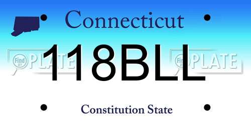 118BLL Connecticut License Plate