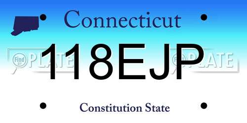 118EJP Connecticut License Plate