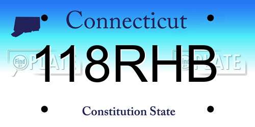 118RHB Connecticut License Plate