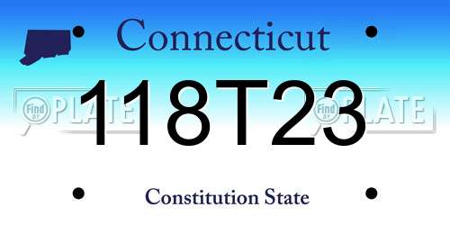 118T23 Connecticut License Plate
