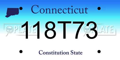 118T73 Connecticut License Plate