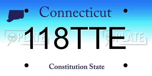 118TTE Connecticut License Plate