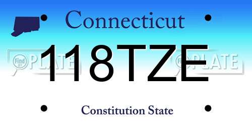 118TZE Connecticut License Plate