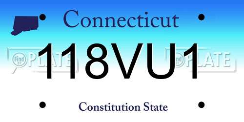 118VU1 Connecticut License Plate