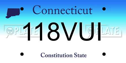 118VUI Connecticut License Plate
