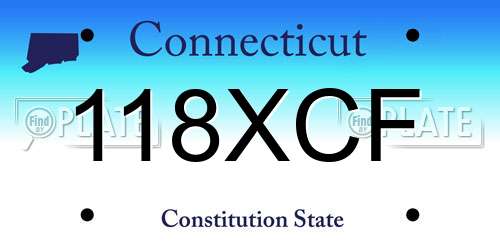 118XCF Connecticut License Plate