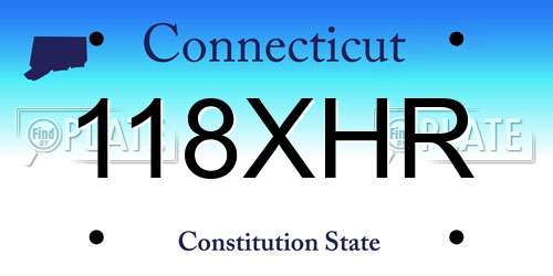 118XHR Connecticut License Plate