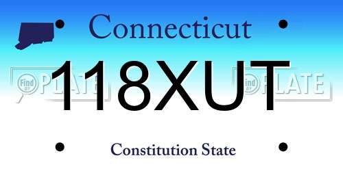 118XUT Connecticut License Plate