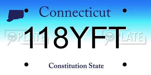 118YFT Connecticut License Plate