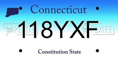 118YXF Connecticut License Plate