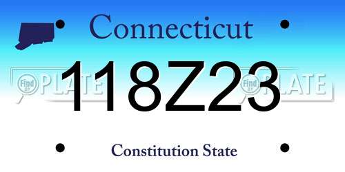 118Z23 Connecticut License Plate