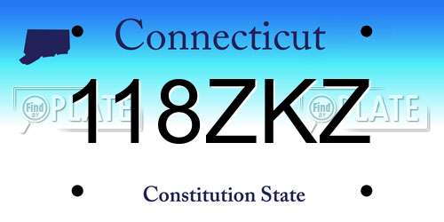 118ZKZ Connecticut License Plate