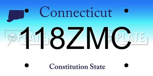 118ZMC Connecticut License Plate