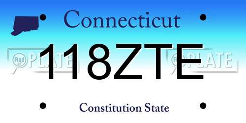 118ZTE Connecticut License Plate