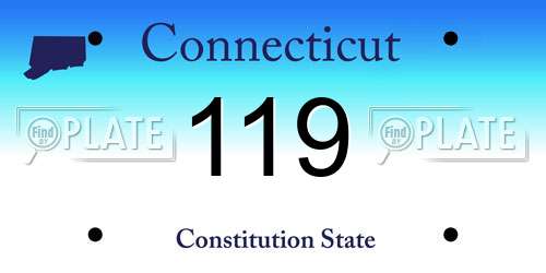 119 Connecticut License Plate