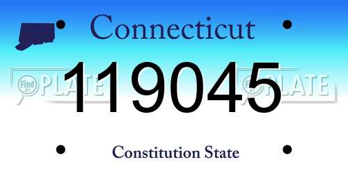 119045 Connecticut License Plate