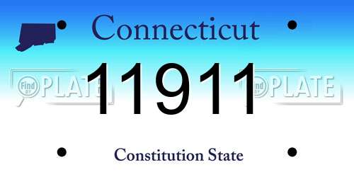 11911 Connecticut License Plate