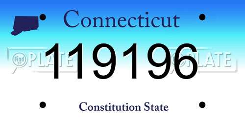 119196 Connecticut License Plate