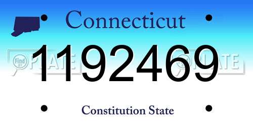 1192469 Connecticut License Plate