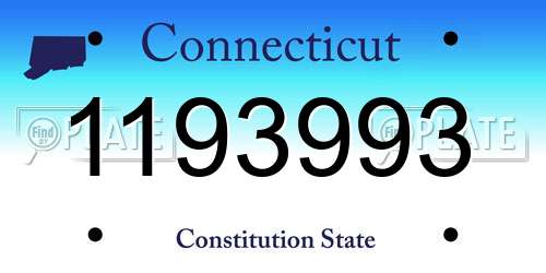 1193993 Connecticut License Plate