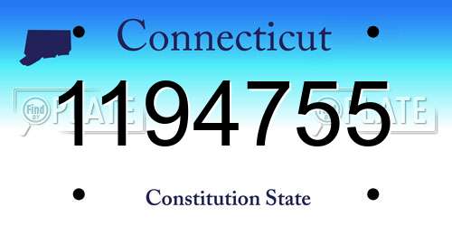 1194755 Connecticut License Plate