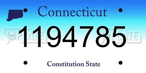 1194785 Connecticut License Plate