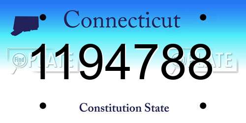 1194788 Connecticut License Plate