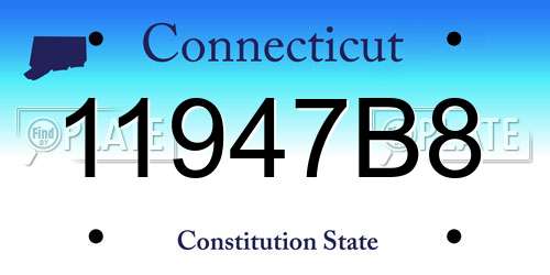 11947B8 Connecticut License Plate