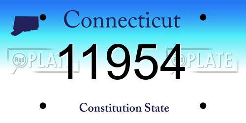 11954 Connecticut License Plate