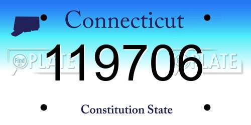 119706 Connecticut License Plate