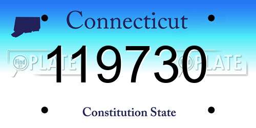 119730 Connecticut License Plate