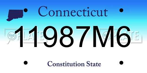 11987M6 Connecticut License Plate