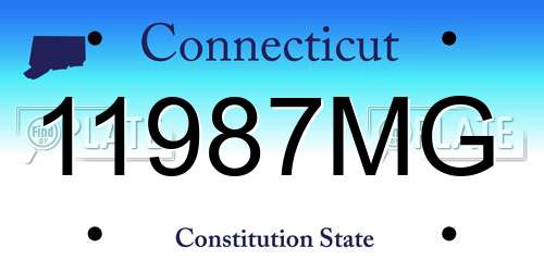 11987MG Connecticut License Plate